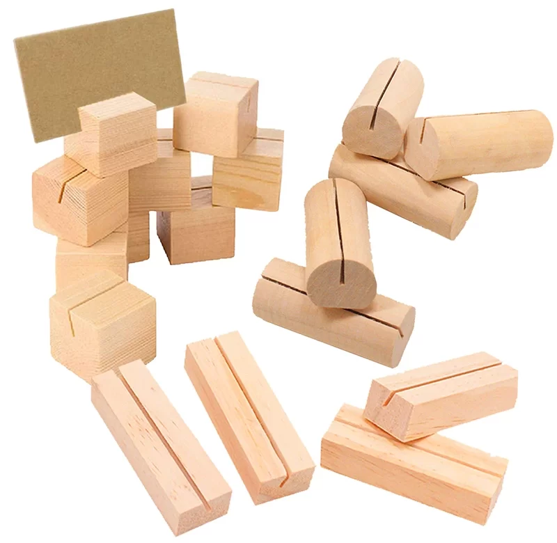 Dřevěný stojánek na jmenovky sada 10 ks | dekorace