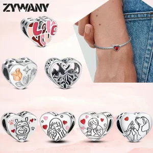 Stříbrný přívěsek srdce a korálkový náramek | šperk