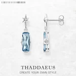 Stříbrné náušnice pecky modrá hvězda | šperk 2 ks