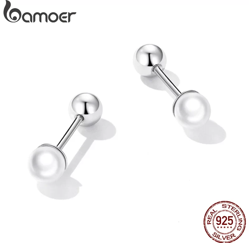 Stříbrné perlové náušnice kuličky | šperky 2 ks