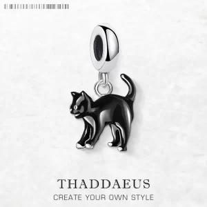 Stříbrný přívěsek černá kočka | šperk