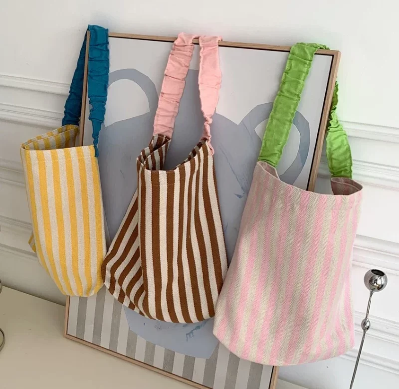 Plátěná pruhovaná taška přes rameno | dámská kabelka