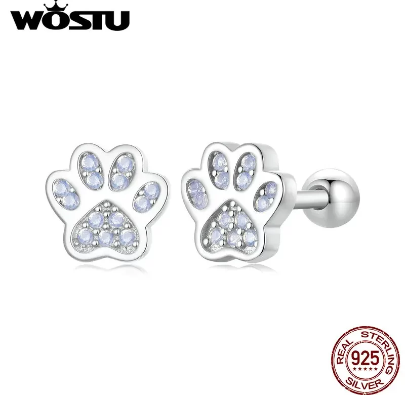 Stříbrné náušnice růžový opál tlapka | šperk 2 ks