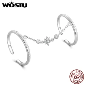 Stříbrný otevřený prsten kruhy | dámský šperk