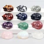 Spící kočka z přírodního kamene | dekorace, figurka