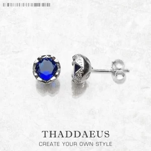 Stříbrné náušnice tmavě modrý lotos | šperk 2 ks