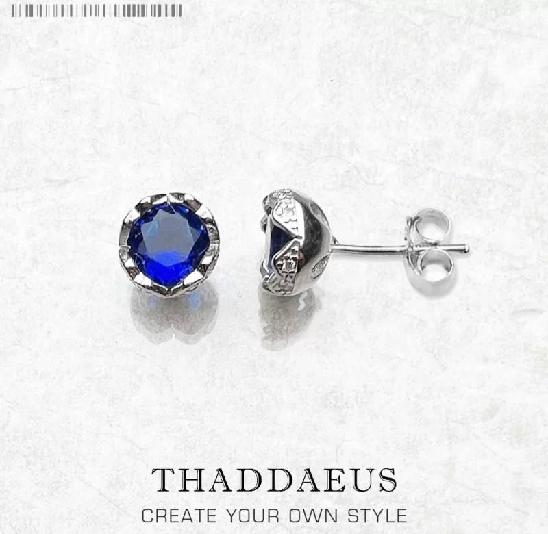 Stříbrné náušnice tmavě modrý lotos | šperk 2 ks