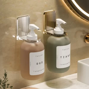 Nástěnný nastavitelný nerezový držák lahví do koupelny | stojan