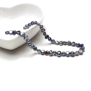 Černé říční perlové korálky 18cm | perly