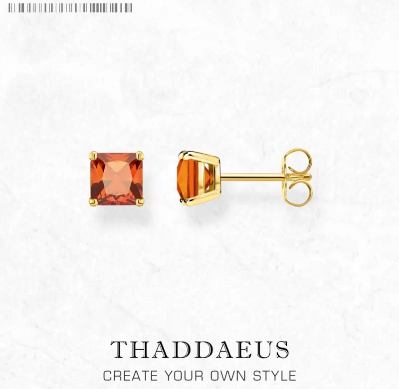 Stříbrné náušnice pecky čtvercový kámen | šperk 2 ks