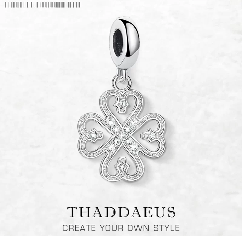 Stříbrný přívěsek čtyřlístek srdce 925 | šperk