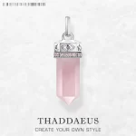 Stříbrný růženínový přívěsek hexagon | šperk