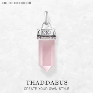 Stříbrný růženínový přívěsek hexagon | šperk