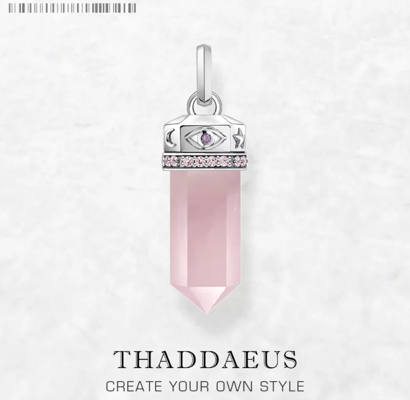 Stříbrný růženínový přívěsek hexagon | šperk