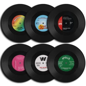 Retro podtácky vinyl set 6 ks | dekorace