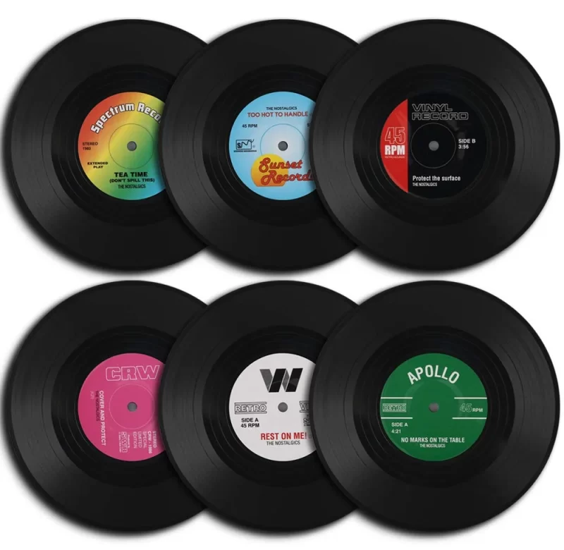 Retro podtácky vinyl set 6 ks | dekorace