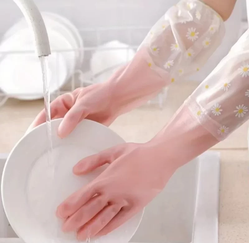 Voděodolné gumové rukavice na úklid | Ochranné pomůcky 2 ks