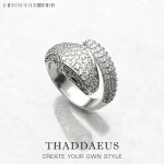 Stříbrný prsten had se zirkony | šperk