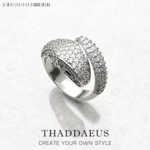 Stříbrný prsten had se zirkony | šperk