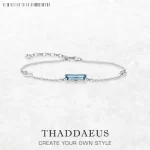 Stříbrný dámský náramek modrý kámen | šperk