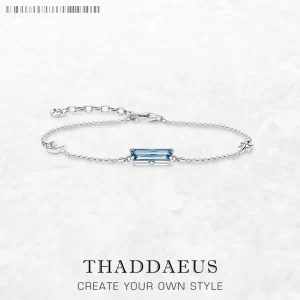 Stříbrný dámský náramek modrý kámen | šperk