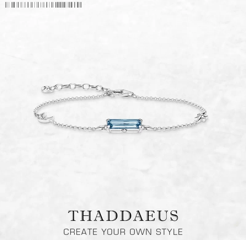 Stříbrný dámský náramek modrý kámen | šperk