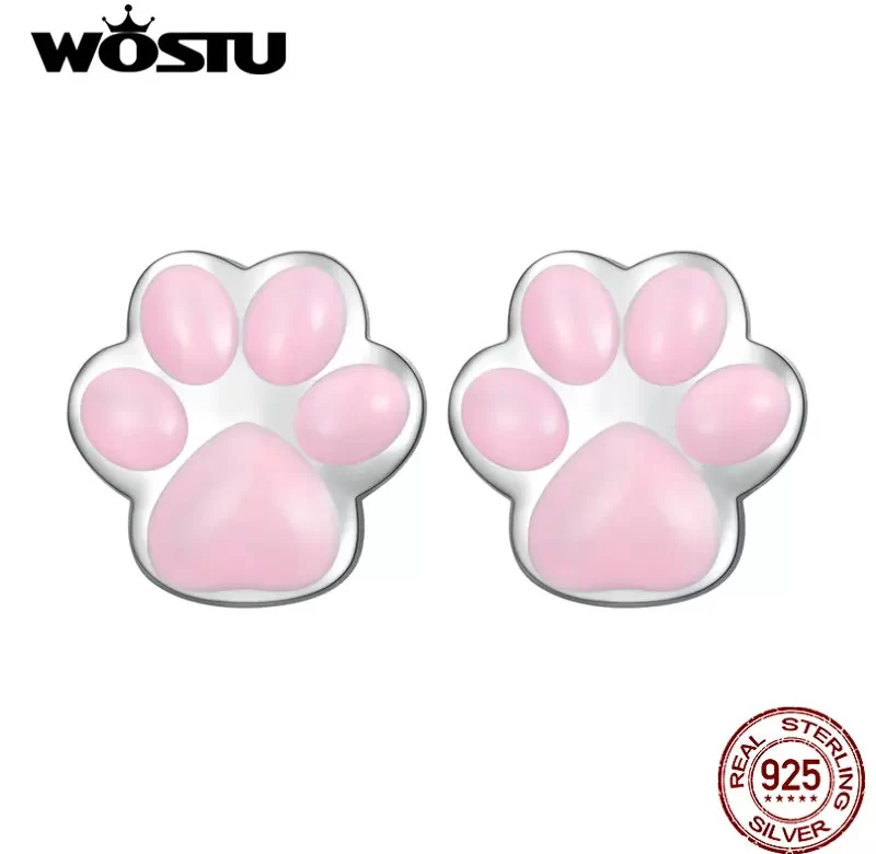 Stříbrné náušnice kočka růžové kroužky | šperk 2 ks