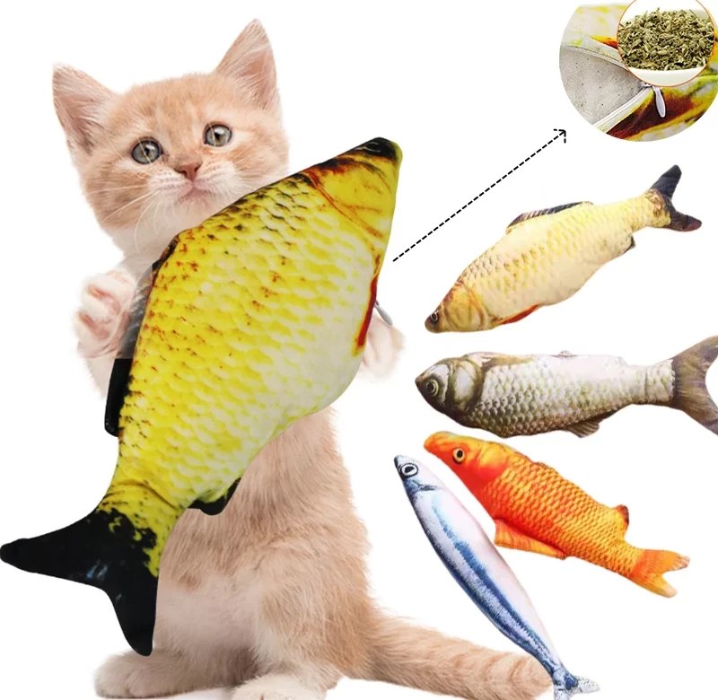 Plyšová ryba pro kočky s catnipem | hračka