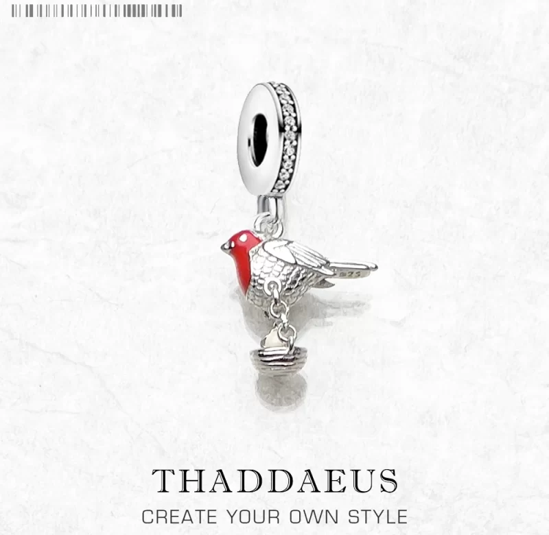 Stříbrný přívěsek ptáček red robin | šperk