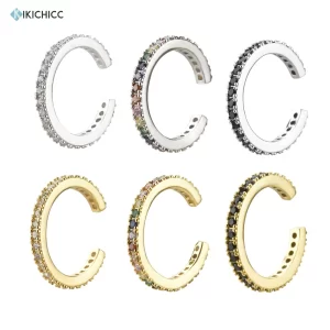 Stříbrná náušnice ear cuff s kamínky | náušnice klips, stříbrný šperk