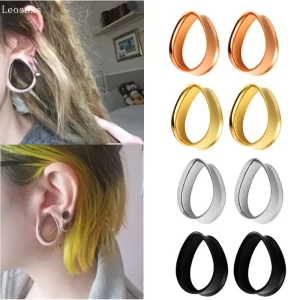 Ocelový tunel do ucha | piercing šperk 2 ks