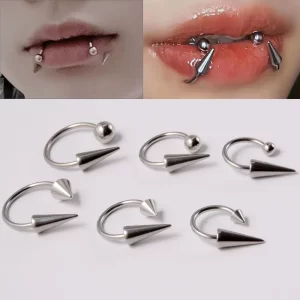 Elegantní gotický ocelový piercing 6mm | tělový šperk