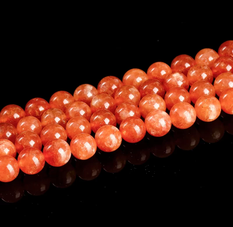 Oranžové chalcedonové korálky z přírodního kamene | šperky