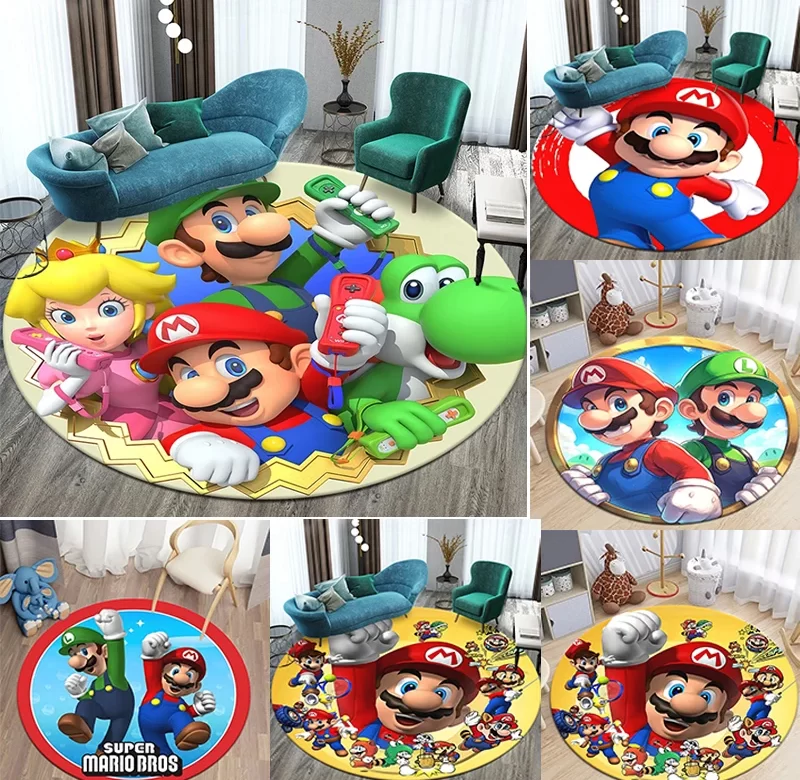 Super Mario kulatý herní koberec | bytový textil