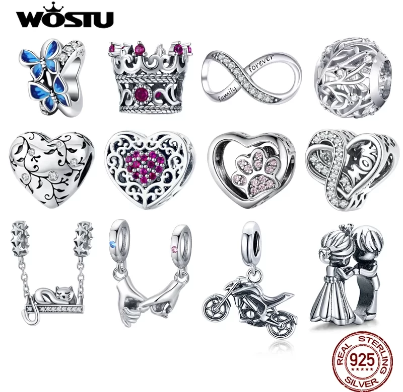 Stříbrný korálek srdce s květinovým vzorem | přívěsek šperk