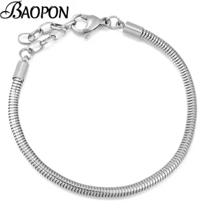 Stříbrný hadí náramek unisex 3mm | náramek, šperk