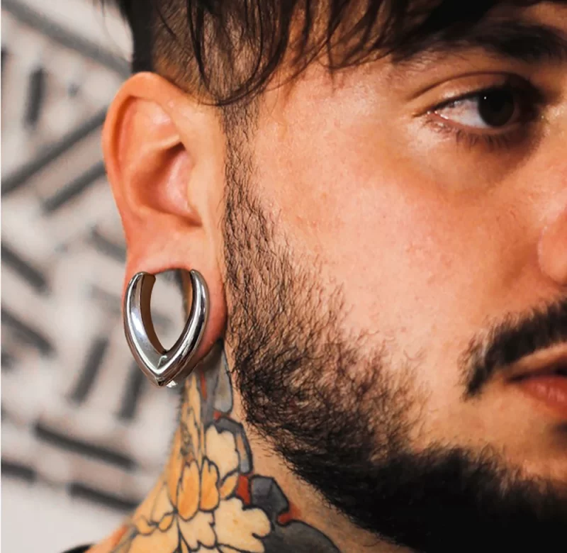 Ocelové saddle tunely do uší Twolobes | piercing šperky 2 ks
