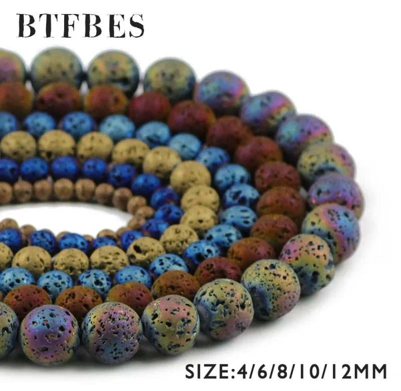 Barevné lávové přírodní korálky | minerály