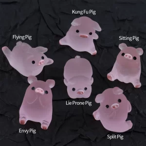 Svítící mini figurky prasátek do auta | dekorace auta 6 ks