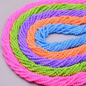 Fluorescenční broušené skleněné korálky rondel | šperky