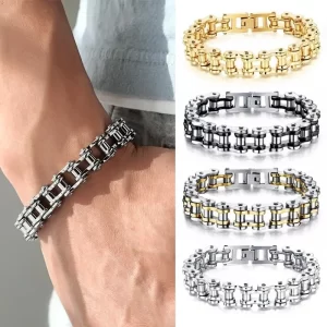 Elegantní ocelový biker náramek | pánský náramek, stylový náramek