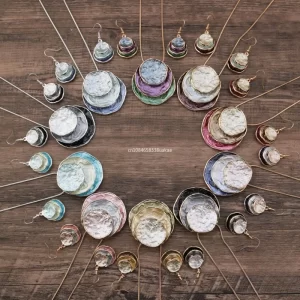Elegantní boho barevný set šperků | náušnice, náhrdelník