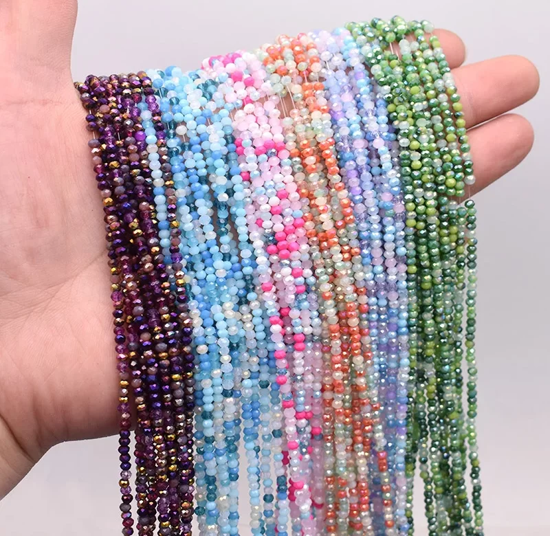 Barevné skleněné korálky 2mm mix | šperky cca 162 ks