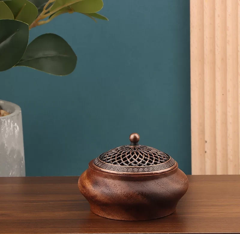 Designová orientální dekorace ze dřeva | vonný hořák