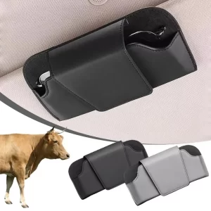 Elegantní kožené pouzdro na brýle do auta | držák