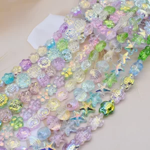 20 ks Barevné mořské skleněné korálky mix | výroba šperků