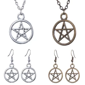 Pentagram náhrdelník s přívěskem/ náušnice | šperk