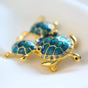 Želví luxusní dámská brož s kamínky | šperk