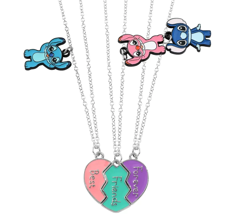 3 ks Stitch Angel bff náhrdelníky | šperk