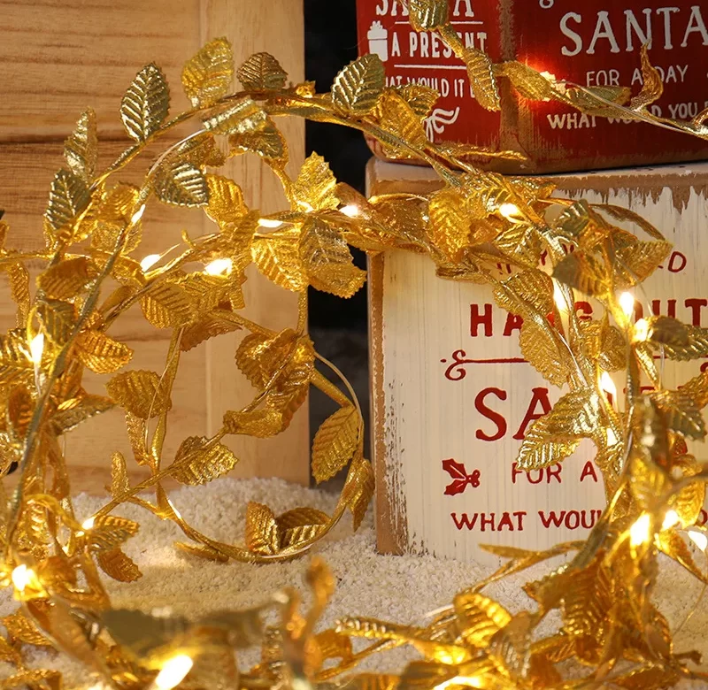 Světelný řetěz listy | dekorativní osvětlení, světelná girlanda